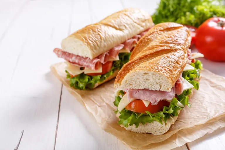 Leonardos — bigstock Two halves of baguette sandwic 175033456